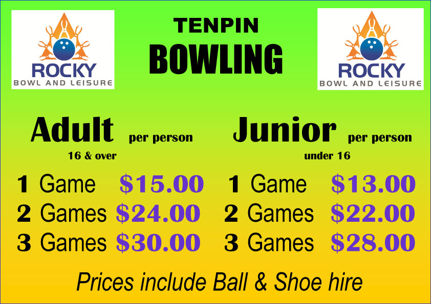 Prices - Bowling  Rocky Bowl and Leisure Centre